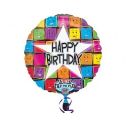 Folyo Balon Anagram Happy Birthday Faces Müzikli 28 İnç Paketli
