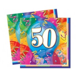 33x33 Cm 50 Yaş Brilliant Birthday 16 Adet Peçete