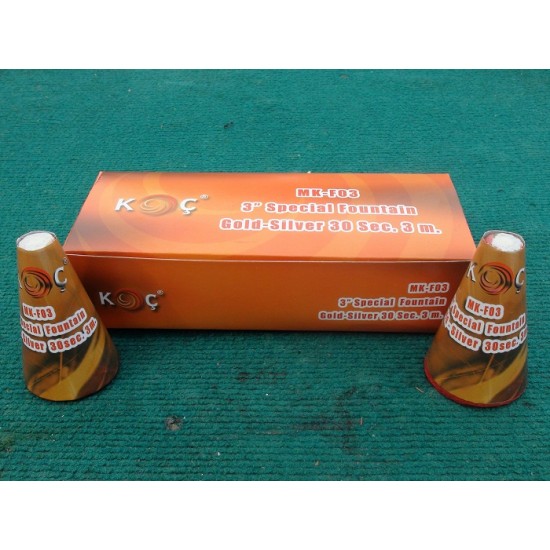 3 inch 30 saniye Dumansız Gold-Silver Volkan