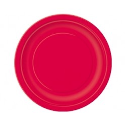 8 Adet 23 Cm Kırmızı Pastel Tabak