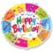 Folyo Balon Flexi Renkli Happy Birthday 18 İnç