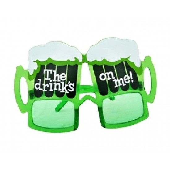 Bardak Resimli Yeşil Renk Parti Gözlük 16