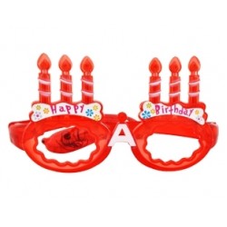 Mum Resimli Kırmızı Renk Işıklı Parti Gözlük 4