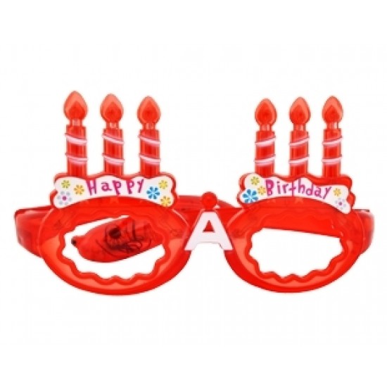 Mum Resimli Kırmızı Renk Işıklı Parti Gözlük 4
