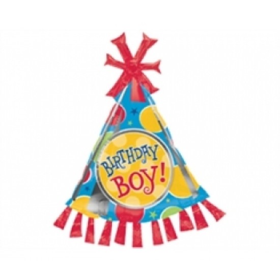 Folyo Balon Anagram Birthday Boy Party Hat Supershape Paketli
